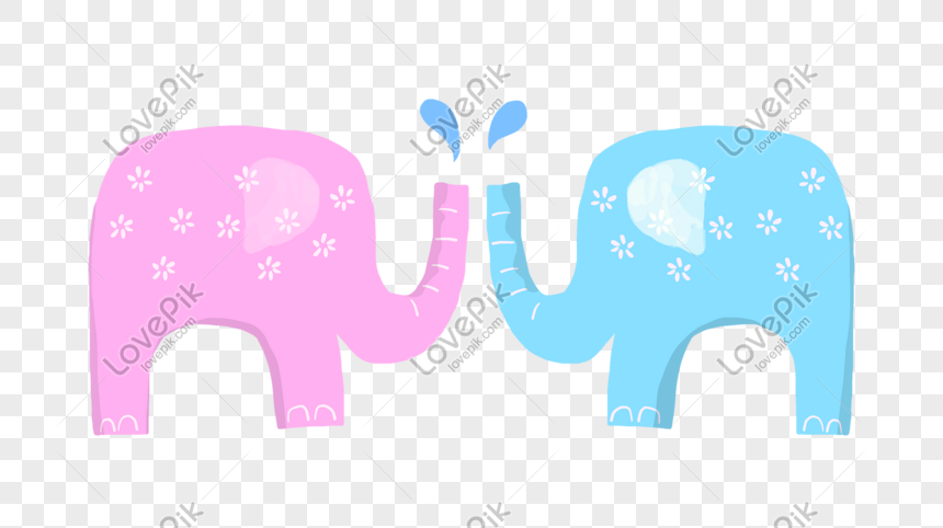 860x482 Cartoon Hand Drawn Water Spray Baby Elephant Illustration Png - Elephant Spraying Water Drawing