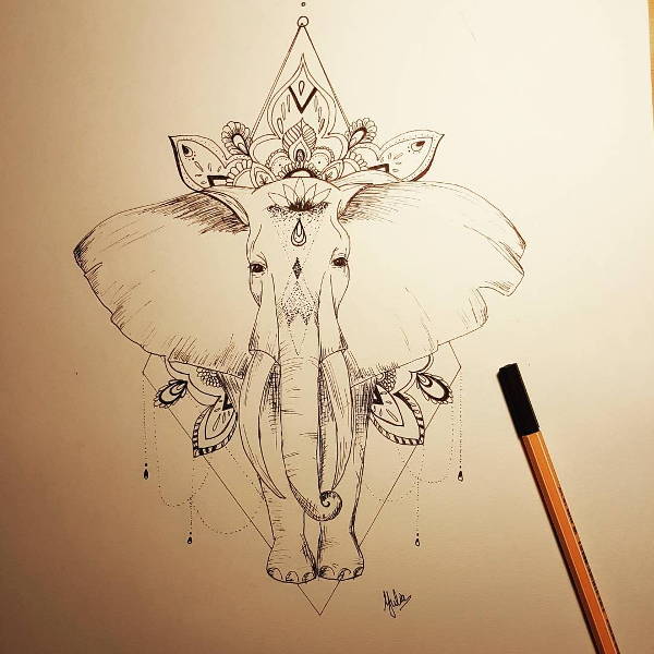 Elephant Tattoo Drawing