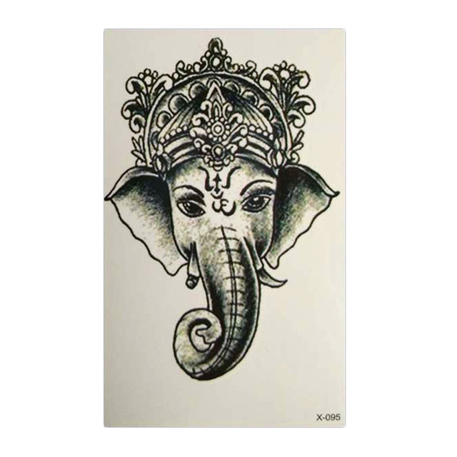 640x640 waterproof temporary tattoo sticker elephant tattoo ganesha water - Elephant Tattoo Drawing