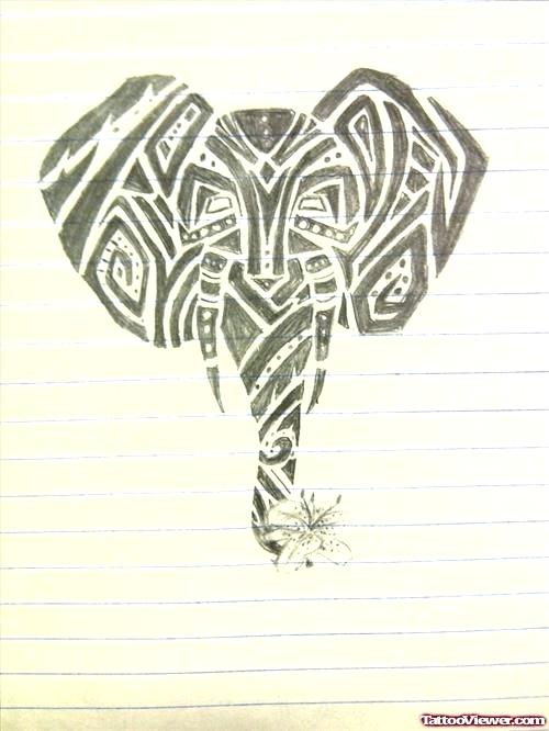 500x666 elephant head drawing tribal tutorial elevateleaders - Elephant Tribal Drawing