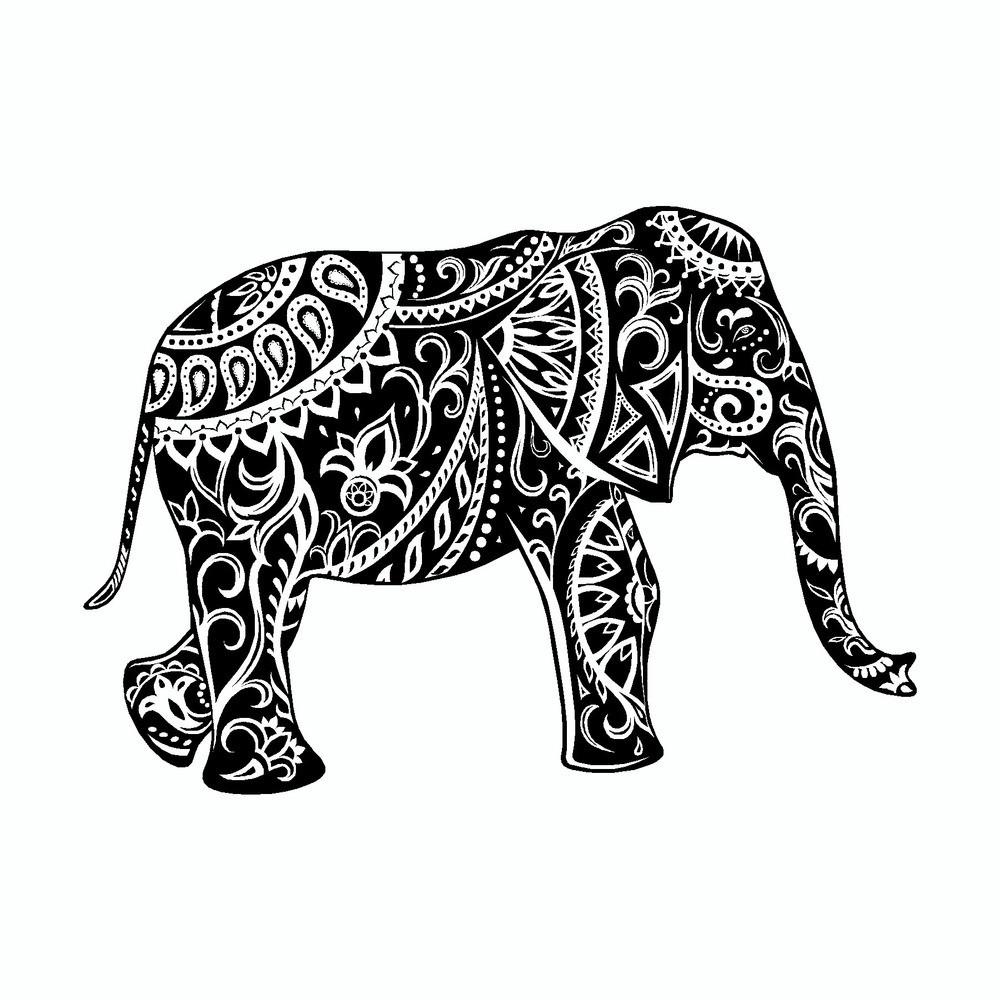 1000x1000 Elephant Mandala Art Tribal Vinyl Car Sticker Doggy Style Gifts - Elephant Tribal Drawing