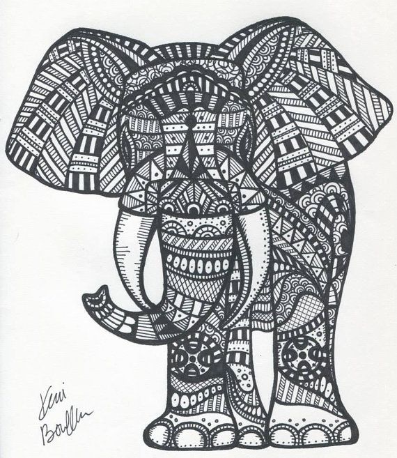 570x657 Huge Collection Of 'elephant Drawing Tribal' Download More Than - Elephant Tribal Drawing