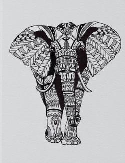251x326 tribal elephant vegan leather sketchbook impact everything - Elephant Tribal Drawing