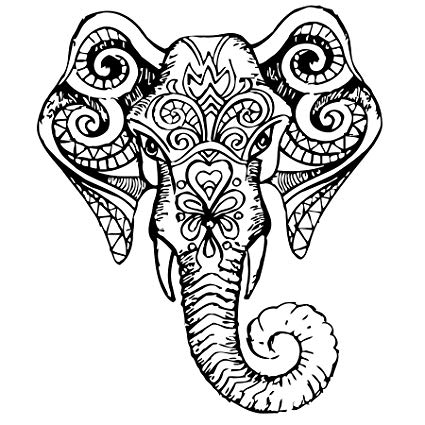425x425 Wall Decals Indian Elephant Tribal Pattern Om Sign Ganesh Buddha - Elephant Tribal Drawing