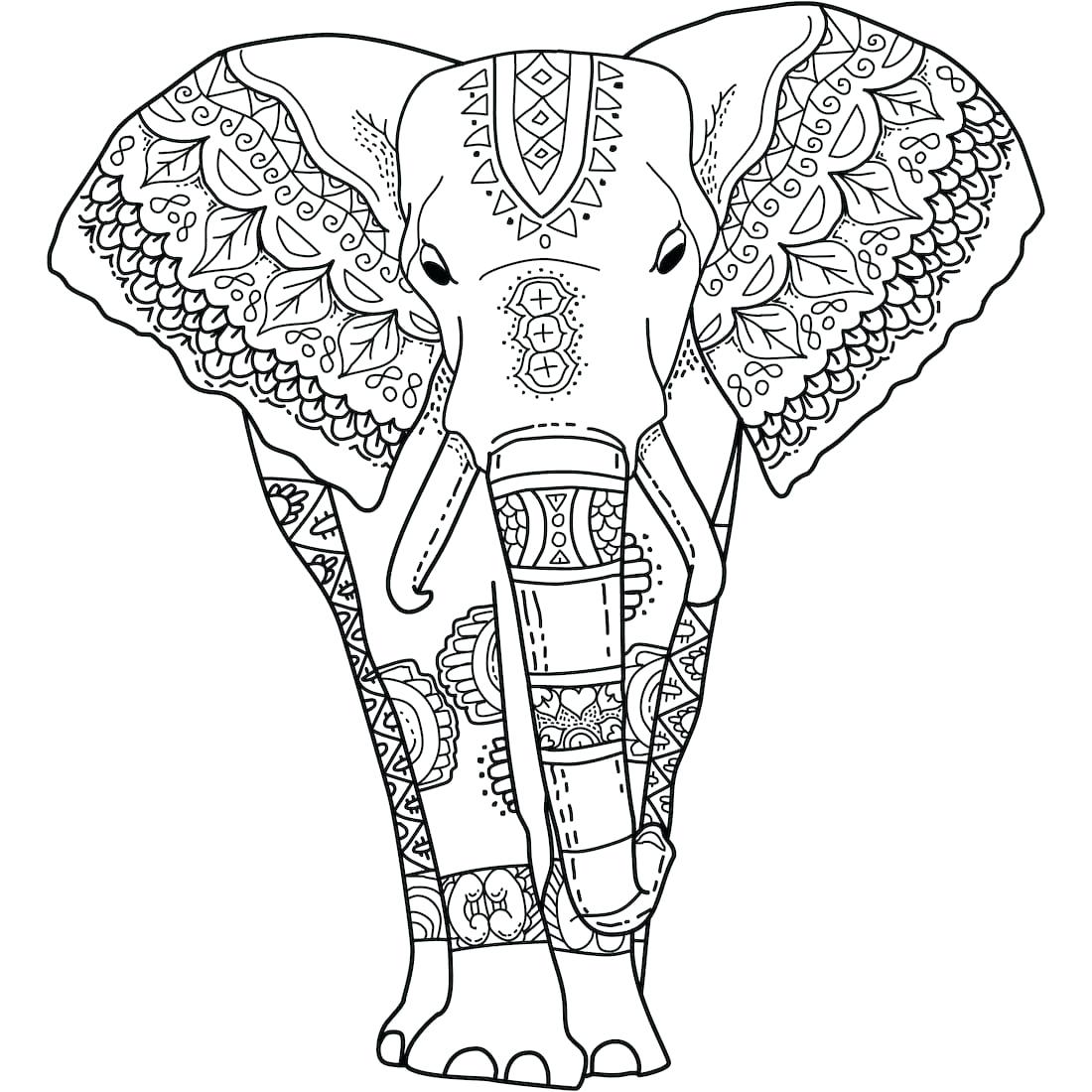1100x1100 Elephant Drawing Baothanhnien Club - Elephant Tribal Drawing