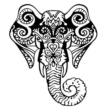 355x355 Buy Sodial - Elephant Tribal Drawing