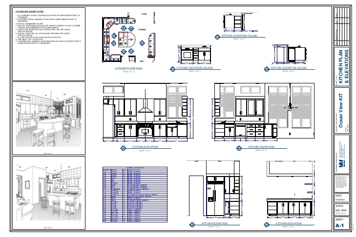 729x486 Kitchen Plan Ampamp Elevation Drawing - Elevation Drawing