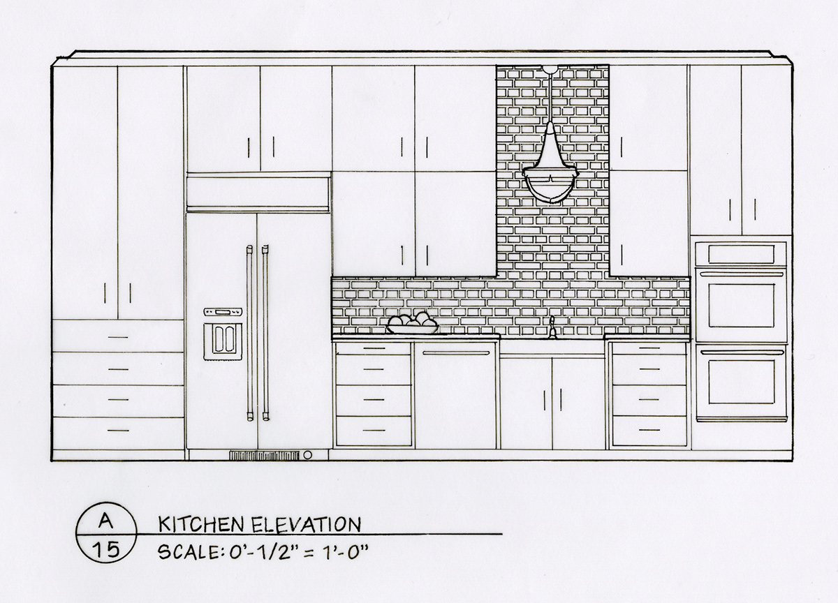 1200x864 Detailed Elevation Drawings Kitchen, Bath, Bedroom On Behance - Elevation Drawing