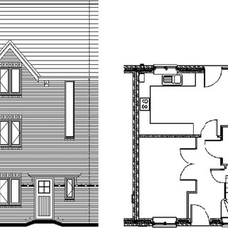 320x320 Plan And Elevation Drawings For House E Download Scientific Diagram - Elevation Drawing Of House