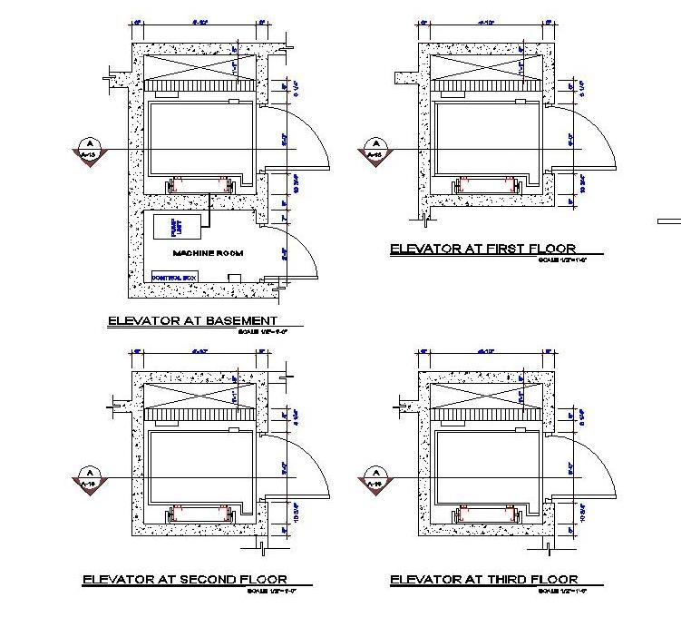 751x691 Lift Design Plan Cad Dwg - Elevator Plan Drawing