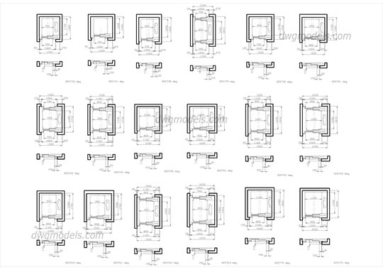 540x380 lifts, elevators dwg models, free download - Elevator Plan Drawing