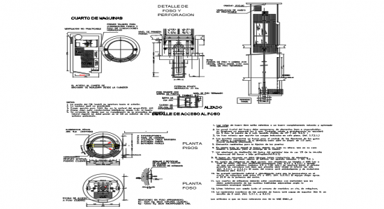 550x300 autocad drawing of circular elevator in building with detail - Elevator Plan Drawing