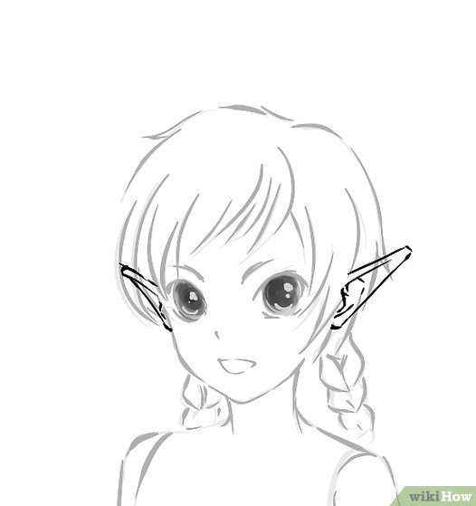 526x559 How To Draw A Girl Elf Steps - Elf Drawing