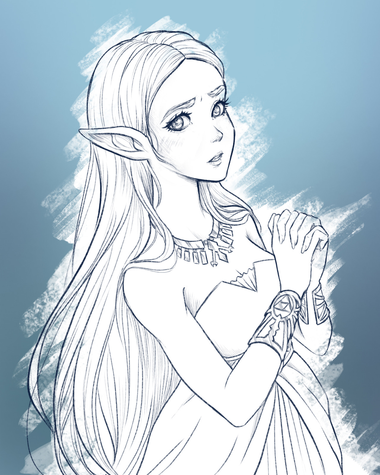Easy Anime Elf Drawing Free Lineart Download Free Lineart Png Images