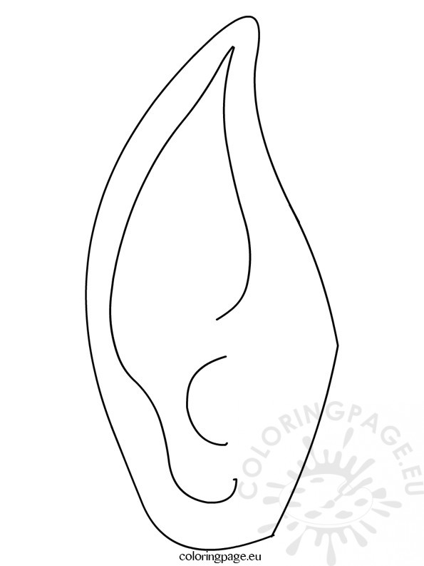 595x793 Elf Ear Template Coloring Page - Elf Ears Drawing