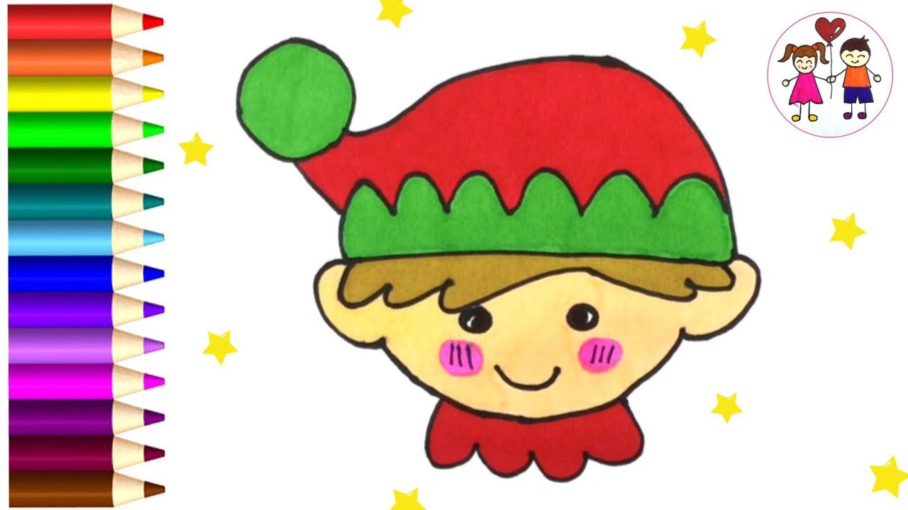 1280x720 How To Draw A Christmas Elf Face Coloring - Elf Face Drawing