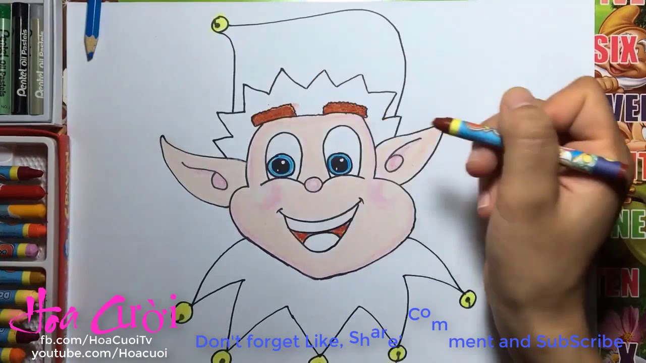 1280x720 How To Draw A Christmas Elf Face Step - Elf Face Drawing