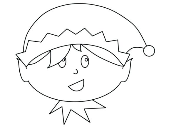 582x432 christmas elves coloring pages elf two elf coloring - Elf Face Drawing