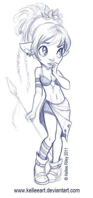 317x671 Elf Girl Random Doodle - Elf Girl Drawing