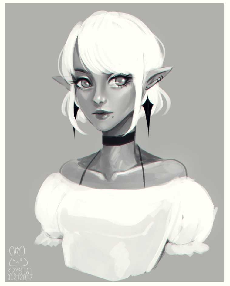 758x945 Artstation - Elf Girl Drawing