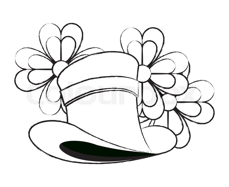 800x655 elf hat with clovers vector stock vector colourbox - Elf Hat Drawing