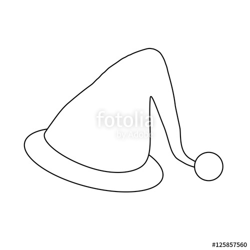 500x500 christmas elf hat outline icon symbol design vector illustration - Elf Hat Drawing