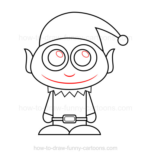 500x522 How To Draw An Elf - Elf Line Drawing
