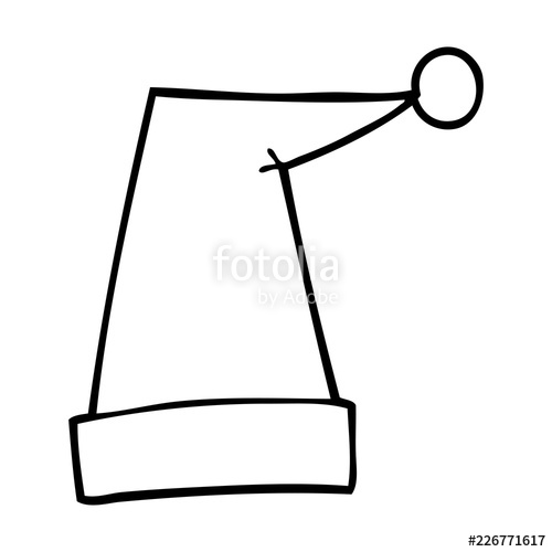 500x500 Line Drawing Cartoon Elf Hat Stock Image And Royalty Free Vector - Elf Line Drawing