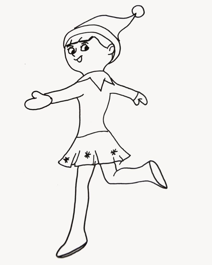 736x920 elf on the shelf coloring - Elf On A Shelf Drawing