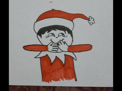 480x360 how to draw diy an elf on the shelf laughing - Elf On A Shelf Drawing