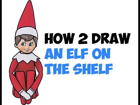 480x360 how to draw the elf on the shelf easy step - Elf On A Shelf Drawing