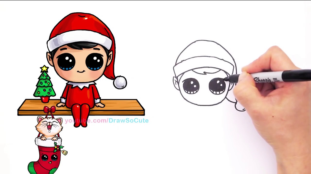 1280x720 Full Hd - Elf On Shelf Drawing
