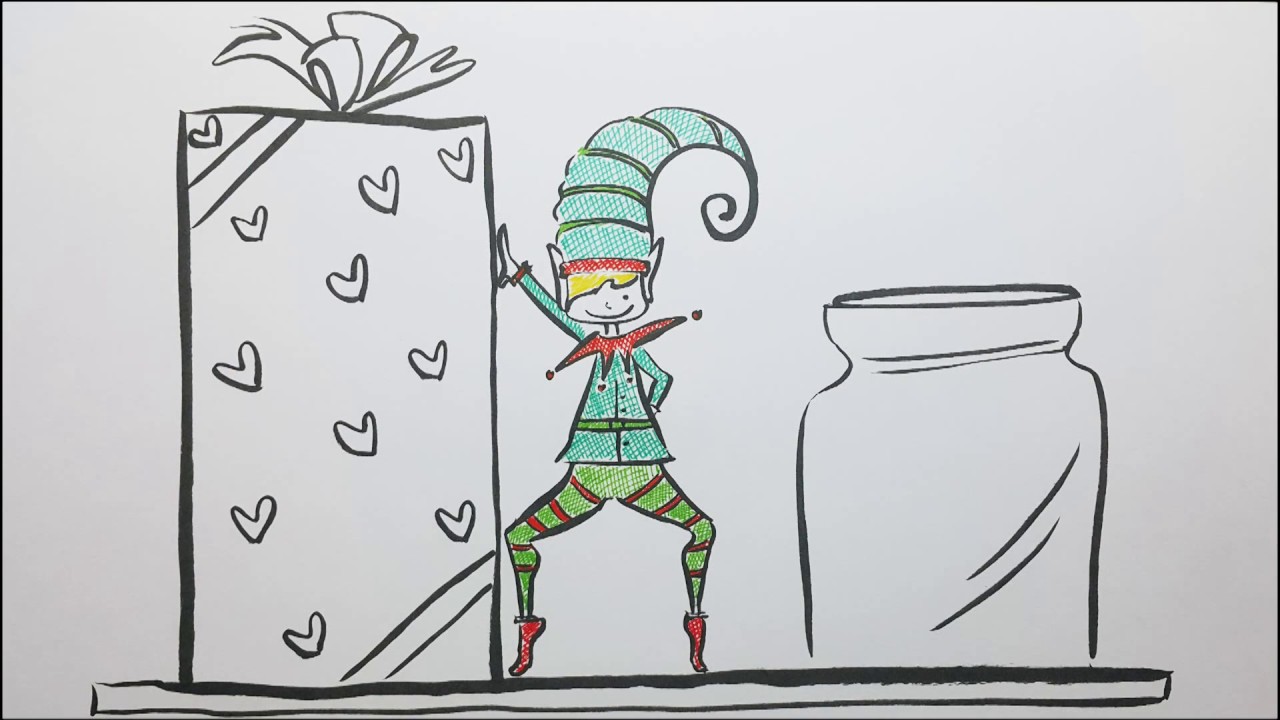 1280x720 how to draw elf on the shelf easy and fun!! - Elf On Shelf Drawing