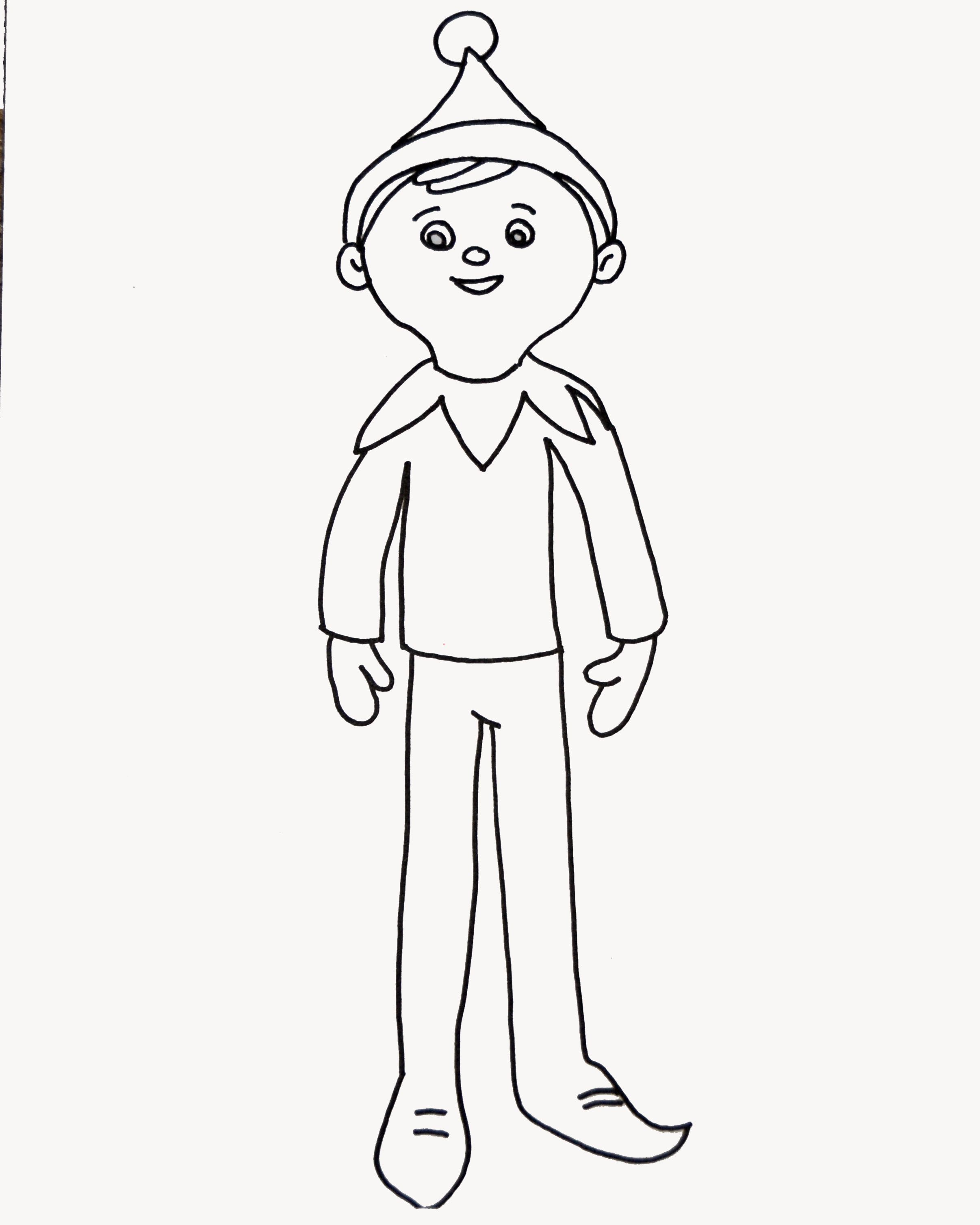 2412x3015 Elf On The Shelf Coloring - Elf On The Shelf Drawing