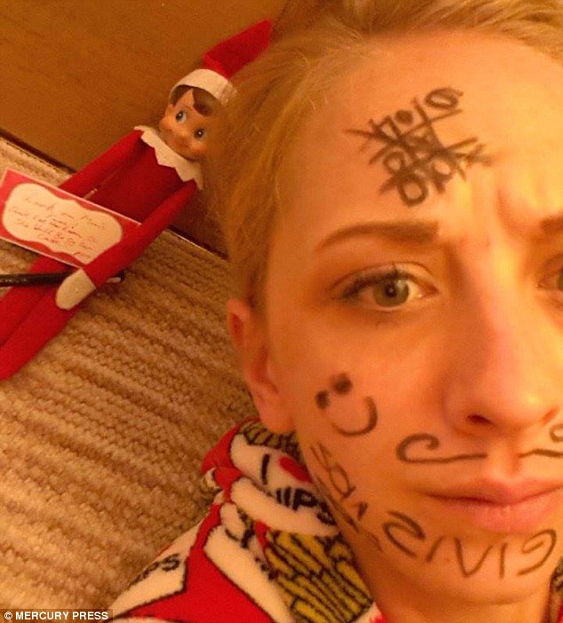 634x702 Cornwall Mother Annie Jenkins Takes Elf On The Shelf Pranks - Elf On The Shelf Drawing On Pictures