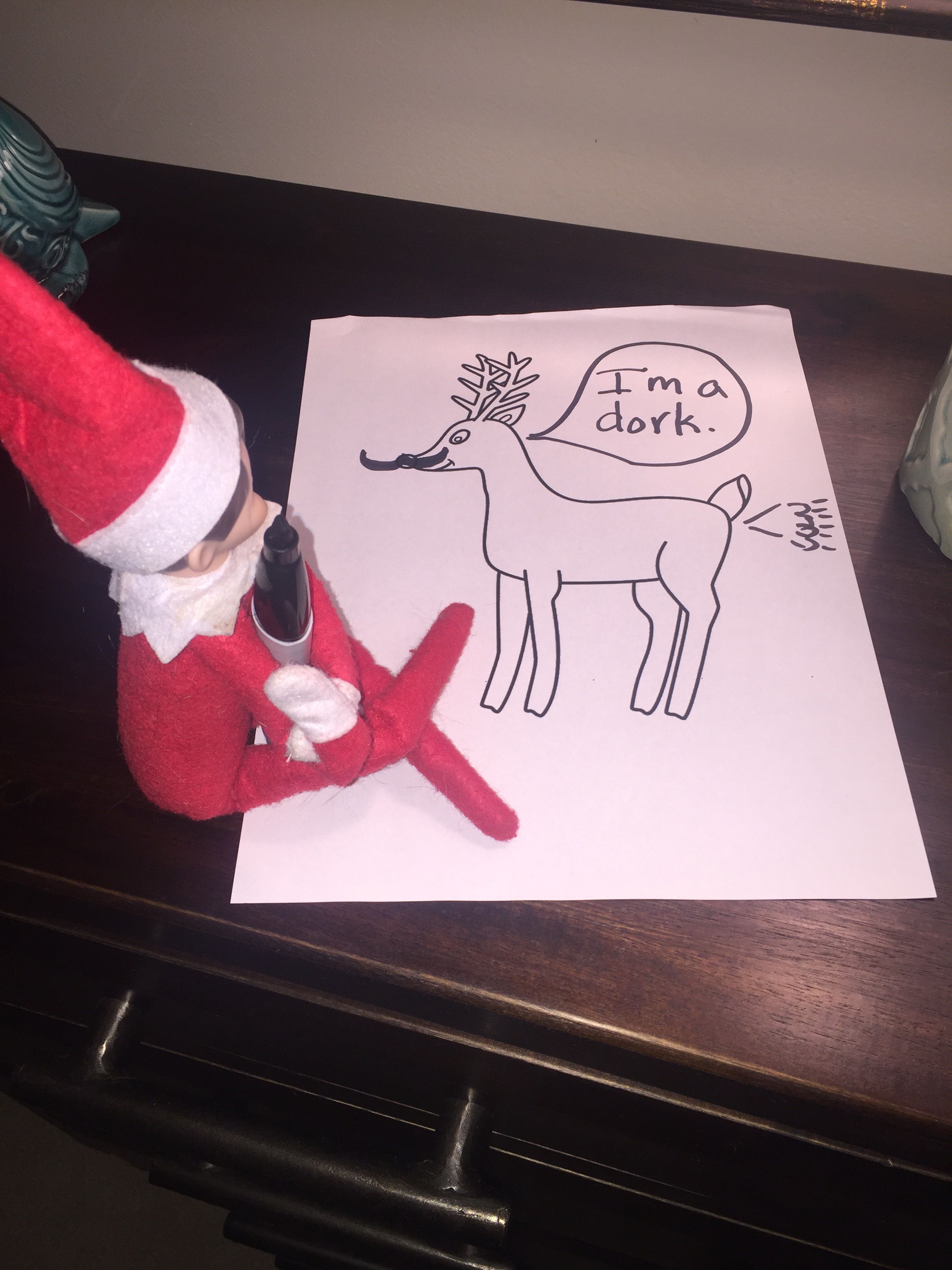 2448x3264 Day Elf On The Shelf Draw Me Something Travels With Choppy - Elf On The Shelf Drawing On Pictures