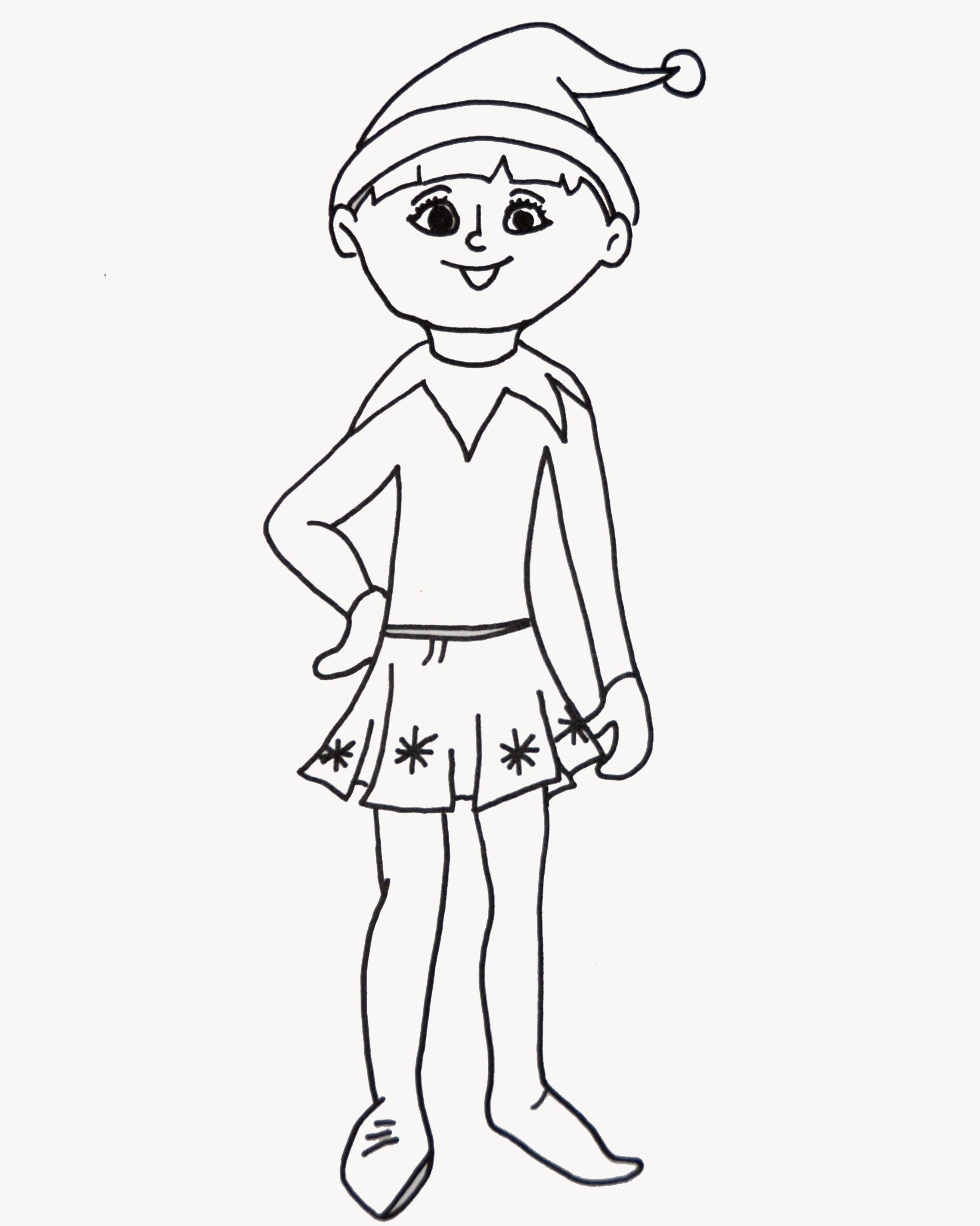 2276x2846 Ultimate Elf On The Shelf Girl Coloring Pages Drawing - Elf On The Shelf Drawing On Pictures