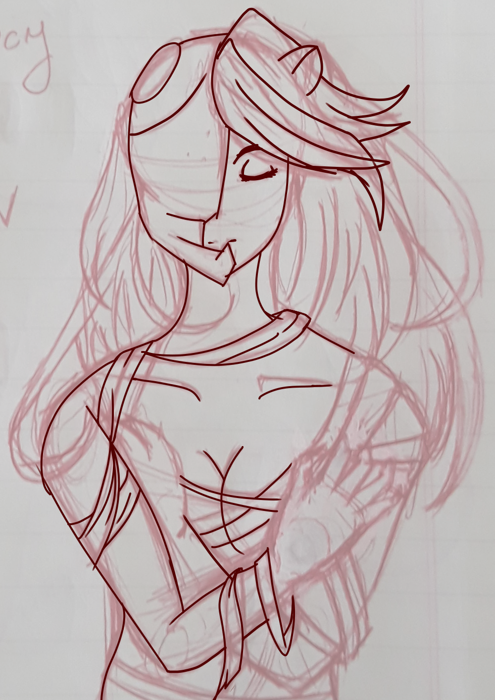 1000x1414 Elfen Lied Lucy Pen Drawing - Elfen Lied Drawing