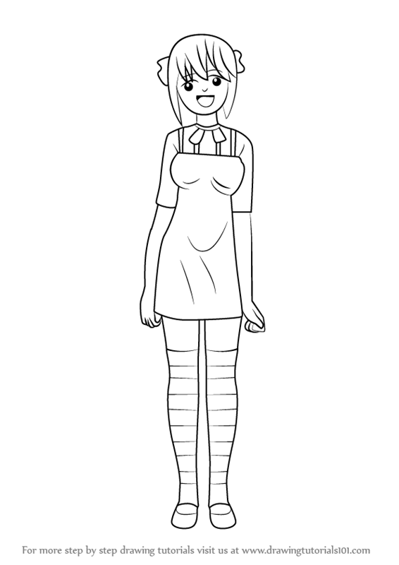 566x800 Learn How To Draw Lucy Nyu From Elfen Lied - Elfen Lied Drawing