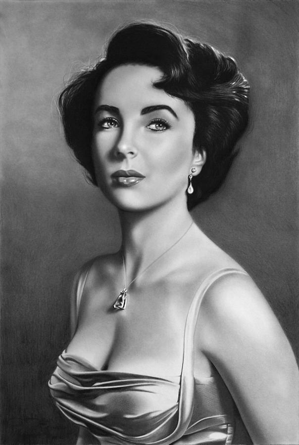 604x900 elizabeth taylor drawing drawing - Elizabeth Taylor Drawing