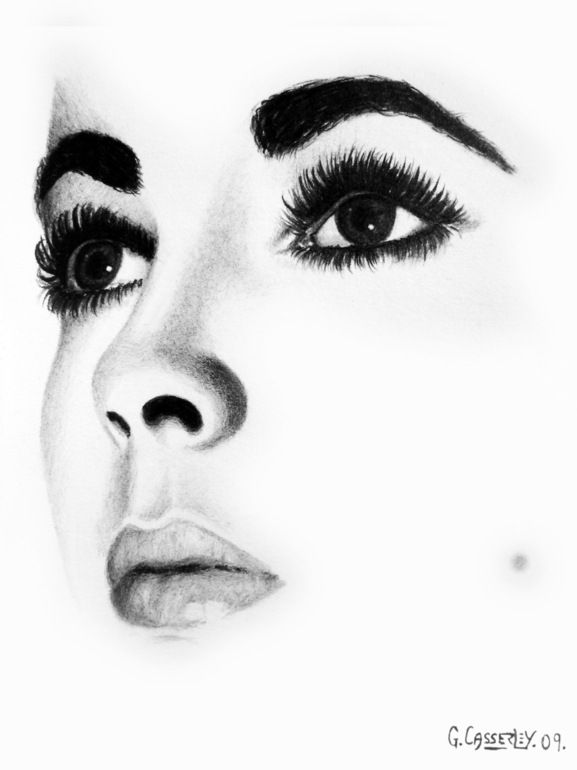 577x770 elizabeth taylor drawing - Elizabeth Taylor Drawing