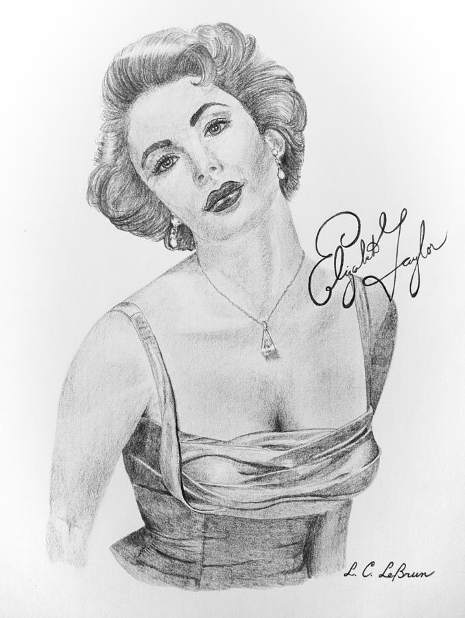 678x900 elizabeth taylor drawing - Elizabeth Taylor Drawing