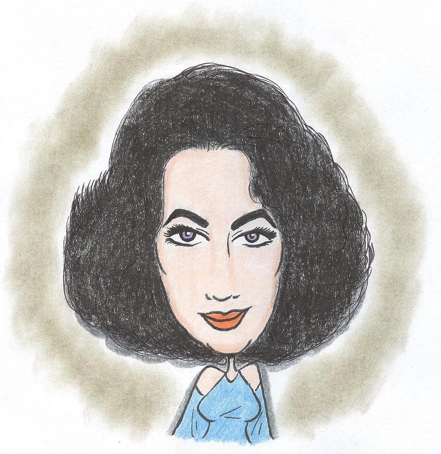 875x900 elizabeth taylor drawing - Elizabeth Taylor Drawing