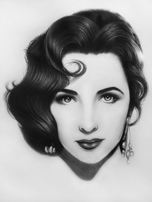 600x800 elizabeth taylor - Elizabeth Taylor Drawing