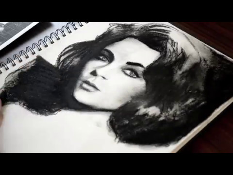 480x360 drawing elizabeth taylor, charcoal - Elizabeth Taylor Drawing
