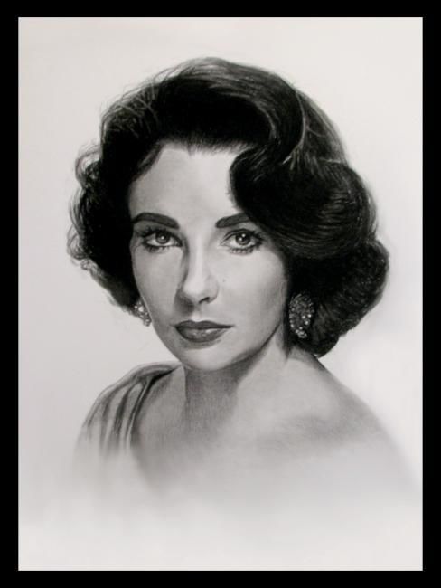 488x650 elizabeth taylor drawing - Elizabeth Taylor Drawing