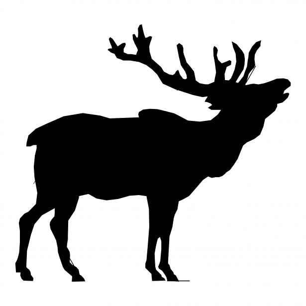 615x615 Elk Silhouette Drawing Free Stock Photo - Elk Head Drawing
