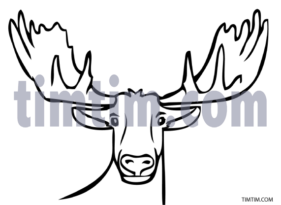 571x416 Free Drawing Of Elk Head Bw From The Category Camping Fishing - Elk Head Drawing