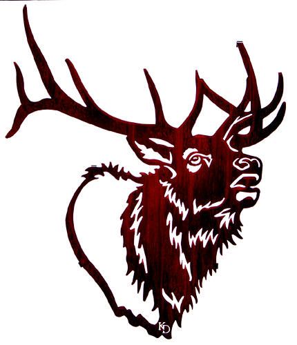 430x500 an elk lets loose the call of the wild in the bugle boy elk wall - Elk Head Drawing