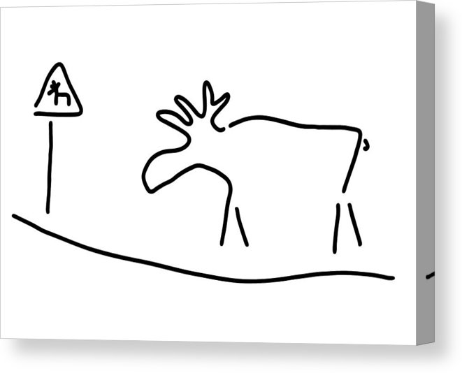 661x534 elk sweden norway warning canvas print canvas art - Elk Line Drawing